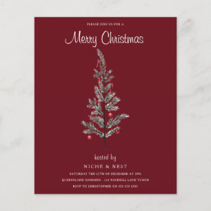 Papier Festif Arbre Fête de Noël Invitation