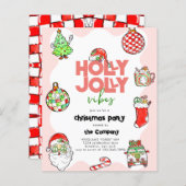 Papier Festif BUDET Retro Holly Jolly Noël Party (Devant / Derrière)