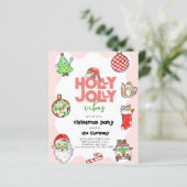 Papier Festif BUDET Retro Holly Jolly Noël Party (Debout devant)