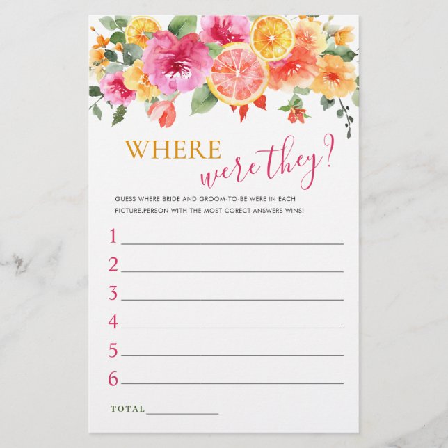 Papier Festive Fleurs Lumineuses Citrus Fête des mariées  (Devant)