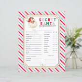 Papier Festive Stripe ChristmasSecret Père Noël Questionn (Debout devant)