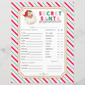 Papier Festive Stripe ChristmasSecret Père Noël Questionn (Devant)