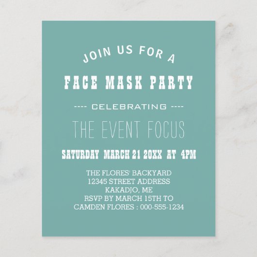 Papier fête au masque (Dos)