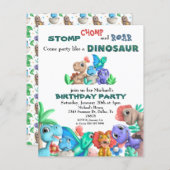 Papier Fête comme un Dinosaure Anniversaire Bébé (Devant / Derrière)