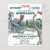 Papier Fête comme un Invitation Dinosaure d'aquarelle d'a (Devant)