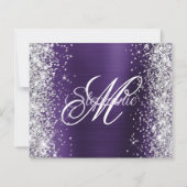 Papier Fête d'anniversaire 50 ans Paillettes Argent Viole (Dos)