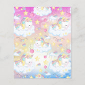 Papier Fête d'anniversaire arc-en-ciel licorne magique à  (Dos)