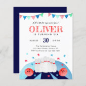 Papier Fête d'anniversaire Bowling Budget Faites monter l (Devant / Derrière)