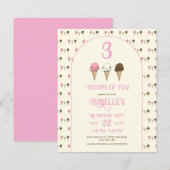 Papier Fête d'anniversaire Budge 3 Scoops of Fun 3 ans  (Devant / Derrière)