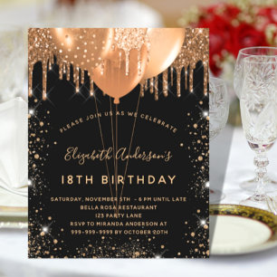 Papier Fête d'anniversaire budget noir poussière de paill