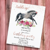Papier Fête d'anniversaire Cheval à selle rose Budget