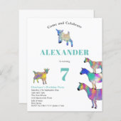 Papier Fête d'anniversaire colorée pour chèvres (Devant / Derrière)