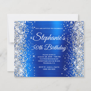 Papier Fête d'anniversaire de 50 ans paillettes argentées