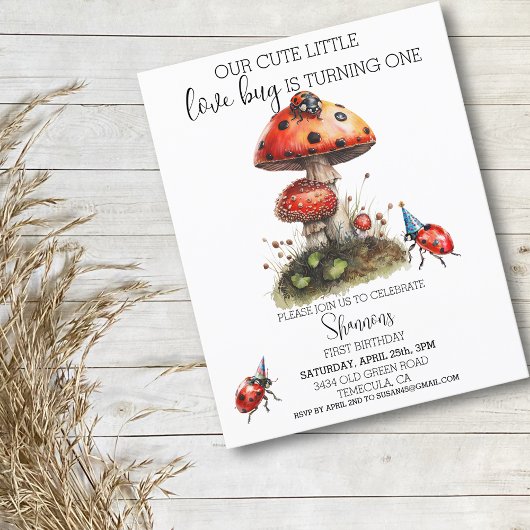 Papier Fête d'anniversaire de Ladybug Coccinelle d'amour