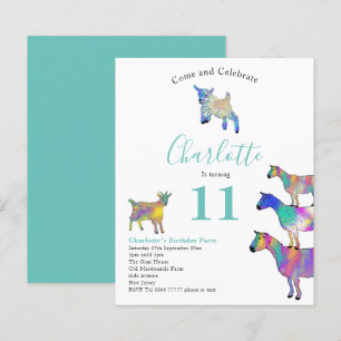 Papier Fête d'anniversaire des chèvres colorées