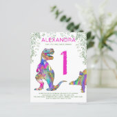 Papier Fête d'anniversaire du T-Rex 1 an (Debout devant)