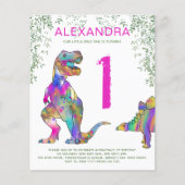 Papier Fête d'anniversaire du T-Rex 1 an (Devant)