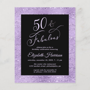 Papier Fête d'anniversaire élégante violet pour 50 ans à