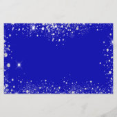 Papier fête d'anniversaire royal bleu argent enregistrer  (Dos)