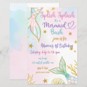 Papier Fête d'anniversaire Splash Bash Sirène (Devant / Derrière)