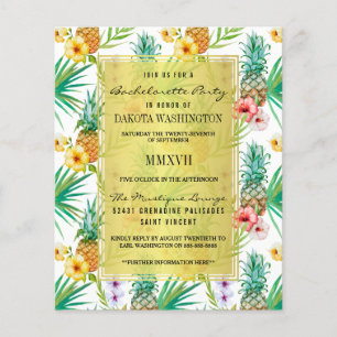 Papier Fête de Bachelorette Économique Ananas et Hibiscus