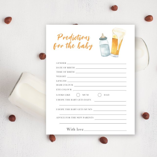 Papier Fête de bébé à la bière - prédictions et conseils  (Créateur téléchargé)