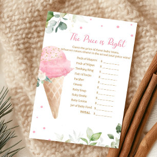 Papier Fête de Bébé Crème Glacée Rose Le Prix Est Le Bon