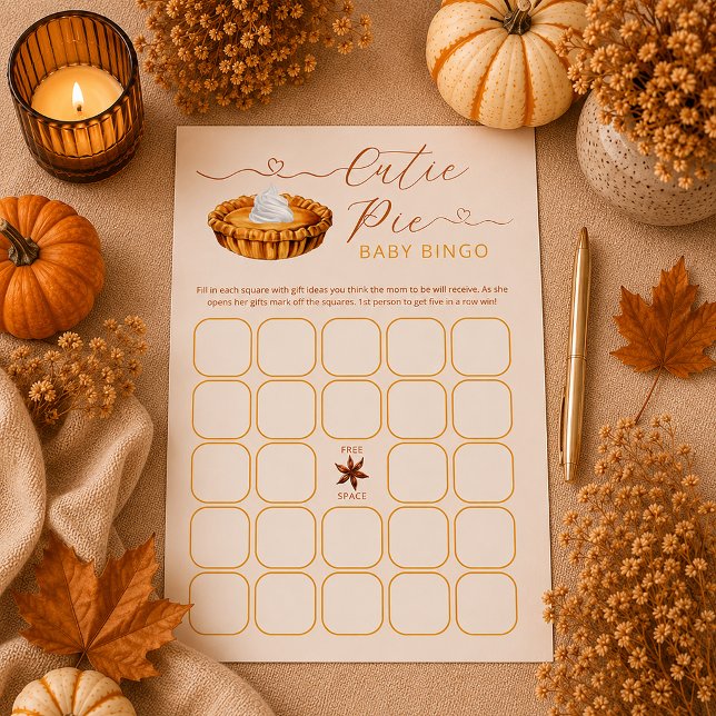 Papier Fête de Bébé Cutie Pie – Jeu de Bingo (Cutie Pie Bingo Game)