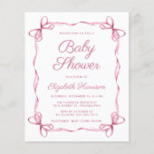 Papier Fête de bébé fille rose Coquette Budget (Devant)