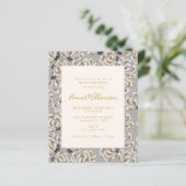 Papier Fête de Bébé Florale Grise et Dorée Bohème Économi (Debout devant)