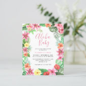 Papier Fête de Bébé Florale Tropicale Été Rose Aloha (Debout devant)