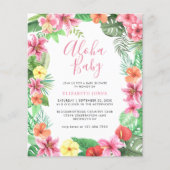 Papier Fête de Bébé Florale Tropicale Été Rose Aloha (Devant)