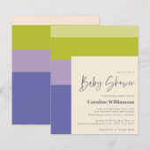 Papier Fête de bébé moderne rayée violet vert pas chère m (Devant / Derrière)