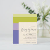 Papier Fête de bébé moderne rayée violet vert pas chère m (Debout devant)