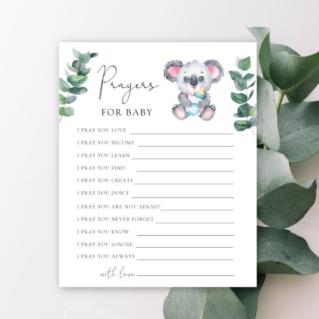 Papier Fête de bébé ours koala Prières pour bébé (Créateur téléchargé)