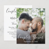 Papier Fête de douche de couples LGBTQ avec un script pho (Devant / Derrière)