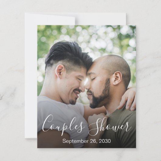 Papier Fête de douche de couples LGBTQ avec un script pho (Devant)