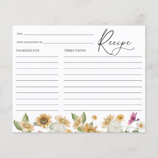 Papier Fête de Fiançailles aux Champs de Tournesols (Devant)