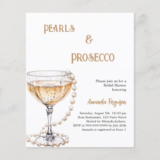 Papier Fête de Fiançailles Perles Prosecco (Devant)