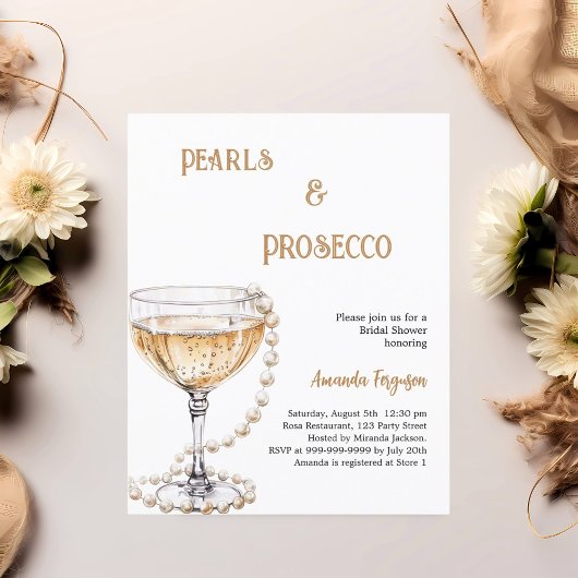 Papier Fête de Fiançailles Perles Prosecco