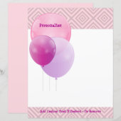Papier Fête de la fête Balloons rose violet Personnaliser (Devant / Derrière)