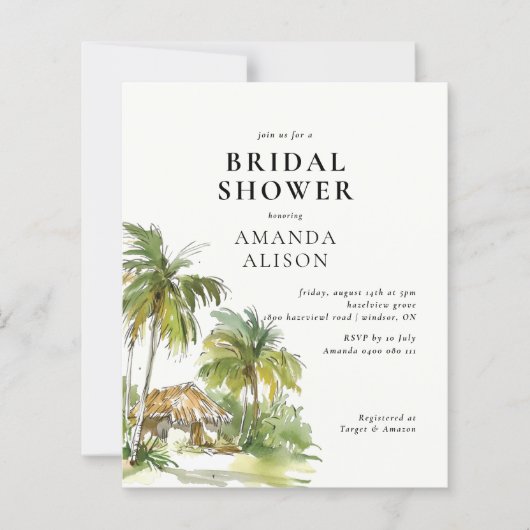 Papier Fête de Mariage Destination Tropicale (Devant)