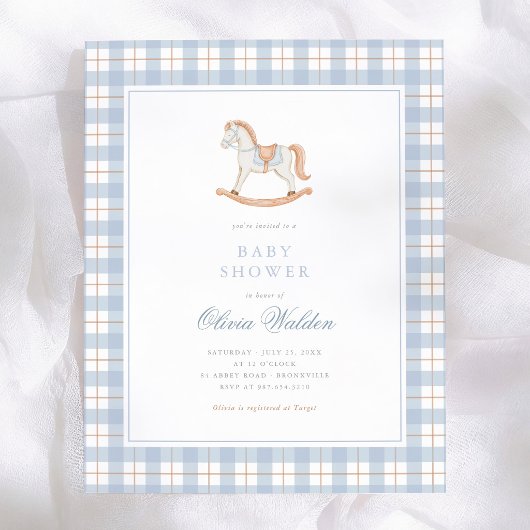 Papier Fête de naissance bébé budget Cheval à bascule Gin
