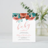 Papier Fête de naissance de bébé de budget Fleur corail s (Debout devant)