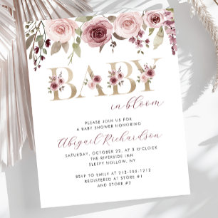 Papier Fête de Naissance de Bébé en Fleur Bourgeon de Bou