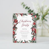 Papier Fête de Noël Festive Frontière Budget Invitation (Debout devant)