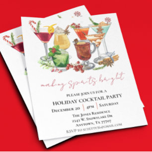 Papier Fête de Noël Making Spirits Bright Cocktail Party