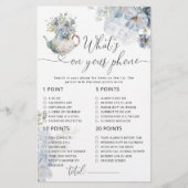 Papier Fête de thé floral bleu ce qui est sur votre jeu d (Devant)