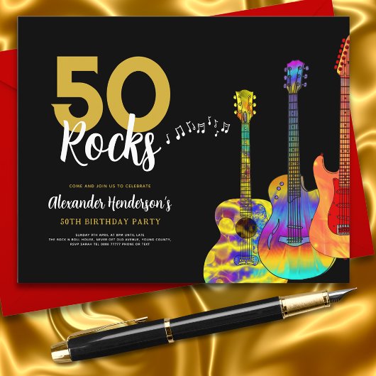 Papier Fête des 50 ans de la guitare 50 rocks