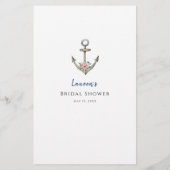 Papier Fête des mariées Ancre nautique Bingo (Dos)